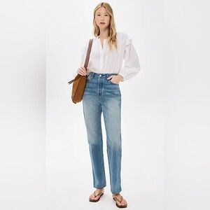 ALEX MILL HIGH RISE STRAIGHT LEG CARLA JEANS CASUAL WESTERN Medium Wash Blue 28